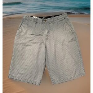 Volcom Shorts Gray Mens 36 Corpo Class Frickin Stripe Bermuda Shorts Faded